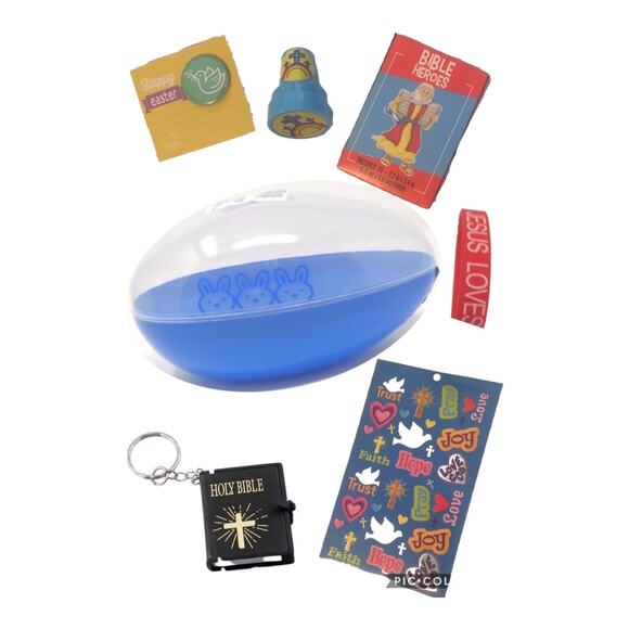 Christian Easter Egg Gift for Girl | Pink Jumbo Pre-Filled Religious Easter Egg - Picture 1 of 5